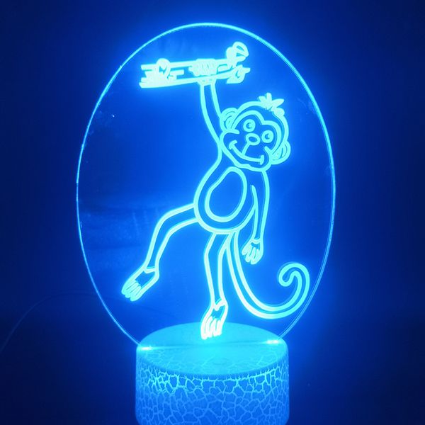 

a tropical rainforest animal monkey 3d lamp battery operated for room decorative for christmas visual usb led night light lamp