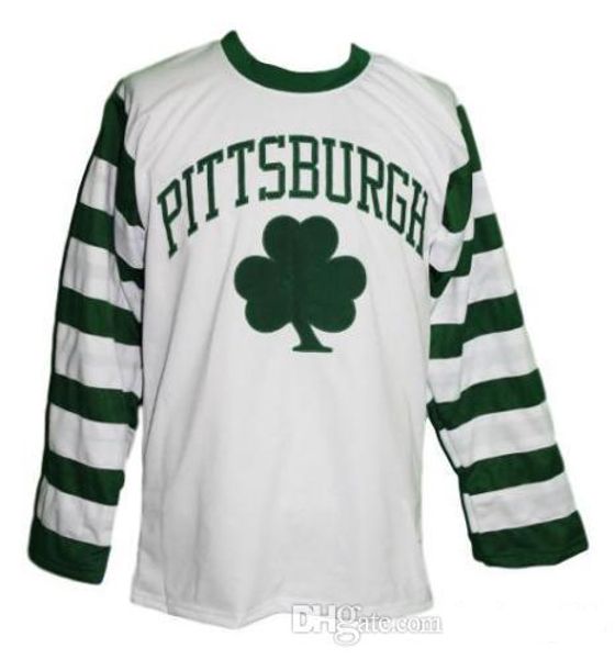 

size xxs-6xl rare vintage pittsburgh shamrocks hockey jersey embroidery stitched customize any number and name jerseys, Black;red