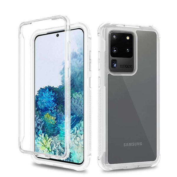 

для samsung s20 plus s20 ultra 2 в 1 акриловый прозрачный чехол для телефона полная защита аксессуары для мобильных телефонов высокая эласти
