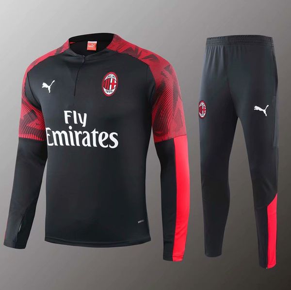 

2019 2020 ac milan football training suit cover 19 20 ac milan higuain calhanoglu bonucci jersey sportswear football suit sportswear, Black