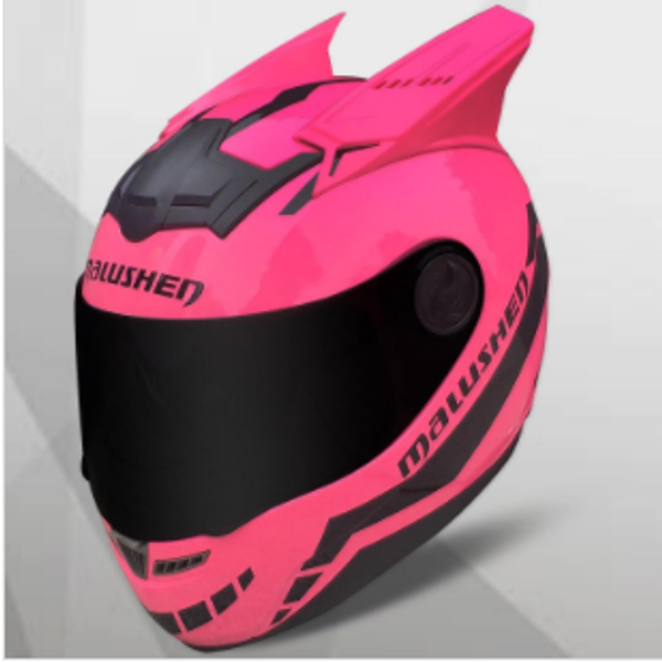 

malushen full face 2 motorcycle helmet with horns riding car motocross racing motorbike helmet red color