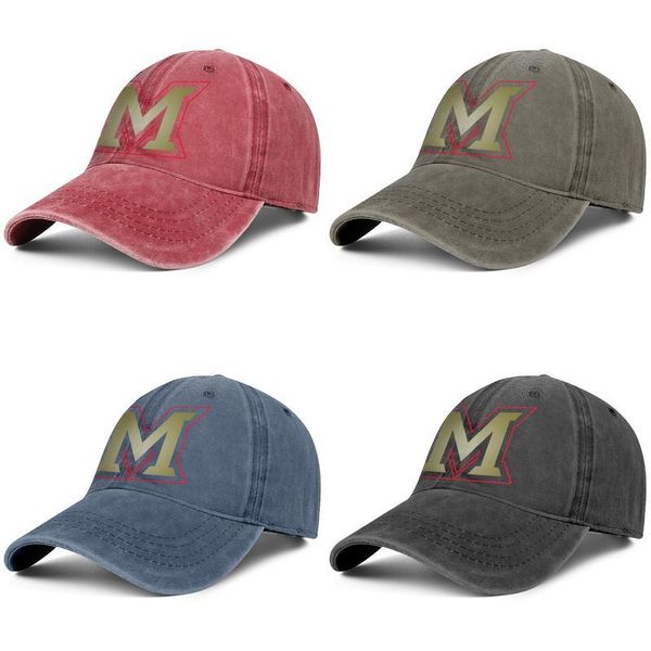 

miami university redhawks football golden logo red for men and women trucker denim cap design fitted custom cool fashion baseball cute, Blue;gray