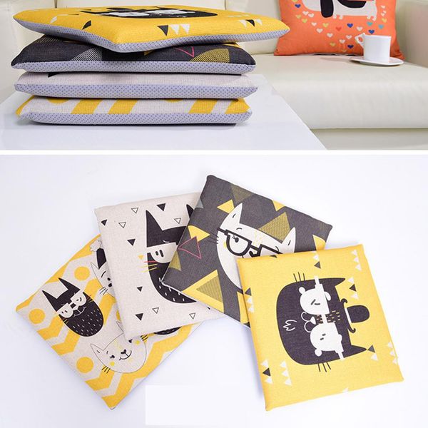 

40x40cm cartoon print memory foam chair cushion winter office bar removable seat back cushions sofa pillow mats pad textile