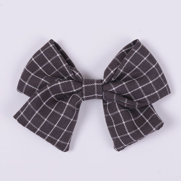 

school girls plaid bows hair clips 9.5*5.5cm princess girl's knotbows hair barrettes handmade kids children bands, Slivery;white