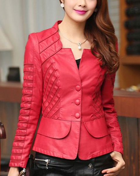 

hee grand women pu jackets plus size 5xl autumn 2019 new slim bomber jacket short faux leather outwears blazers female wwp217, Black