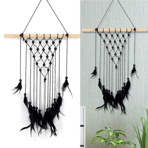 

simple design feather decoration macrame woven wall hanging bohemia chic bohemian home geometric art decor beautiful apartment d
