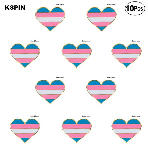 

transgender pride heart shape lapel pin flag badge brooch pins badges 10pcs a lot, Gray