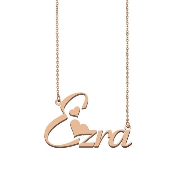 

ezra name necklace , custom name necklace for women girls friends birthday wedding christmas mother days gift, Silver