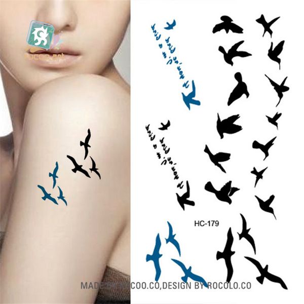 Body Art Products wasserdichte temporäre Tattoos für Männer und Frauen, schwarzer Rosen-Design-Flash-Tattoo-Aufkleber HC1185