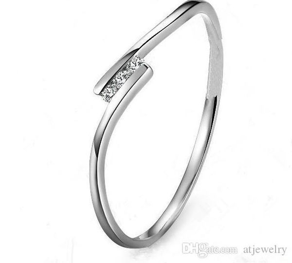 

18k white gold ring love natural real 0.03ct certified si g-h good diamond engagement rings for women round cut ring zkyr005, Silver