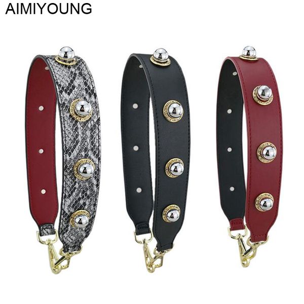 

aimiyoung bag straps handbag handle pu leather belt shoulder bag wide strap replacement strap accessory part belt for bags, Black