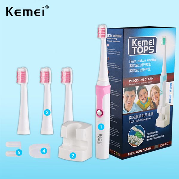 

electric toothbrush chargeable waterproof whitening teeth professional teeth protection brush with 3 pcs replaceable head