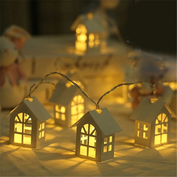 

2m 10pcs led christmas tree house style fairy light led string wedding natal garland new year christmas decorations for home