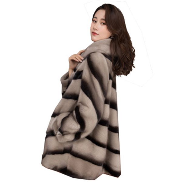 

coats women winter coat new loose plus size hooded warm womens fur thick luxury mink coat long outerwear, Black