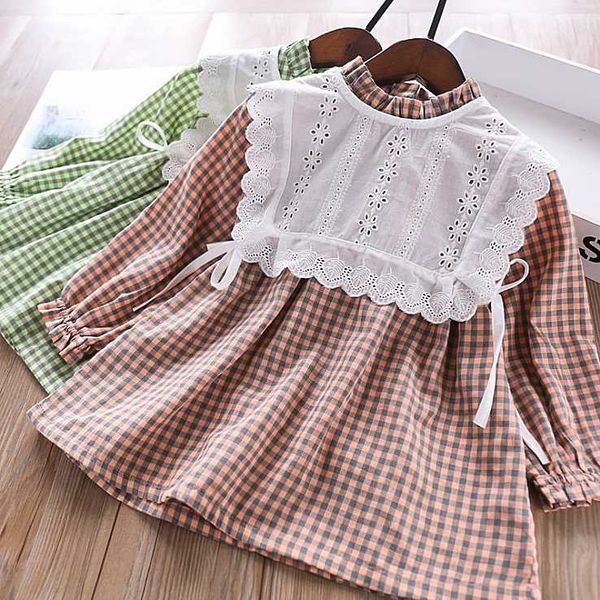 

5208 toddler plaid embroidery princess baby girl dress new spring party wedding kid dress for girl wholesale children clothes, Red;yellow