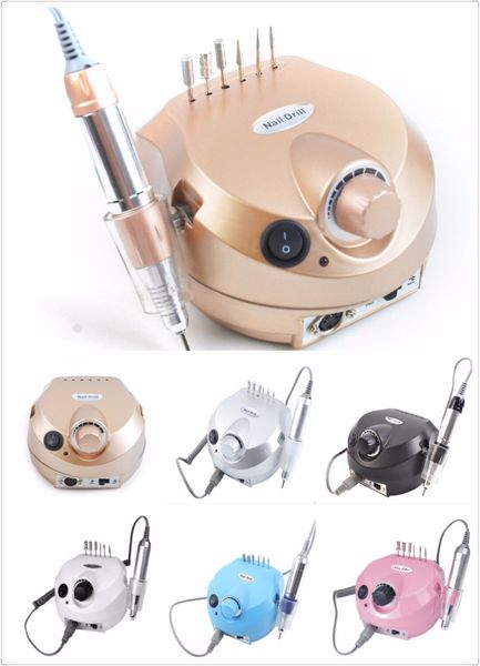 

new 35000rpm pro electric nail art drill machine manicure pedicure sander for manicure milling cutter set nail drill bits, Silver