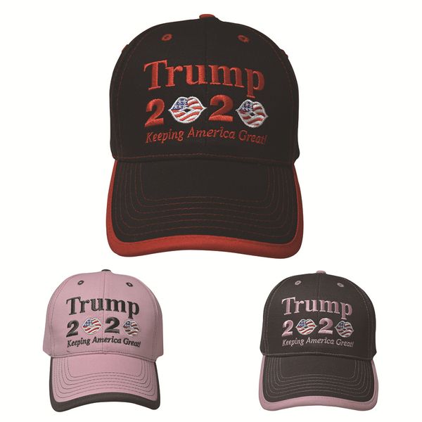 

donald trump 2020 hats keep america great cap embroidery letter lip flag hat adjustable snapback sports baseball caps, Blue;gray