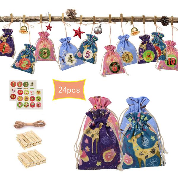 

christmas linen drawstring gift bags wedding birthday party favors drawstring gift bags baby supplies #es
