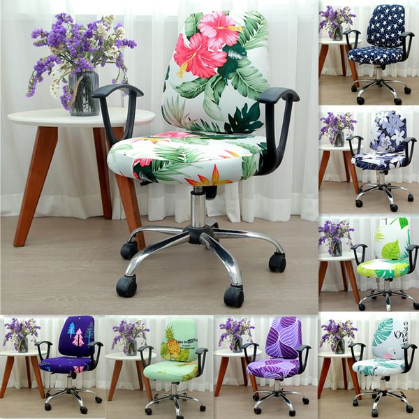 

modern spandex computer chair cover 100% polyester elastic fabric office split chair cover easy washable removeable