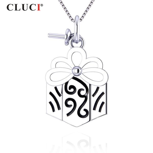 

cluci silver 925 geometric pendant for pearl necklace jewelry women fashion pearl pendant