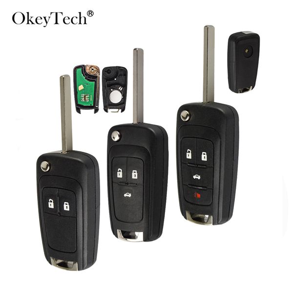 

okeytech 2 3 4button complete flip car remote key for astra h g j vauxhall key replace 433mhz id46 electronic chip on board