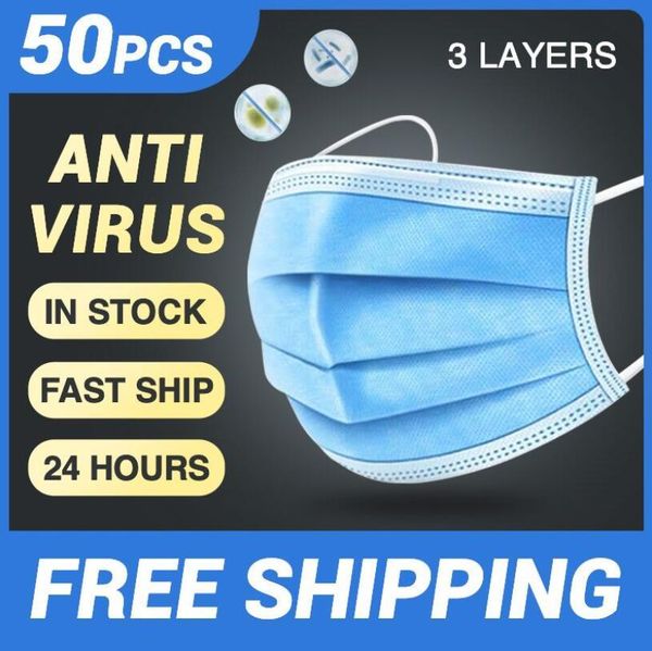 

20 pcs face mouth masks 3 layers dustproof facial protective cover masks anti-dust disposable salon earloop mouth mask party masks