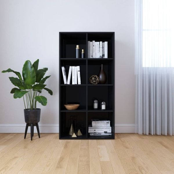 

shiny black bookcase / sideboard 66x30x130 cm in chipboard living room furniture