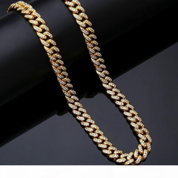 

luxury cuban chain link mens diamond necklace iced out chains designer hiphop jewelry men bling hip hop necklace gold silver necklaces