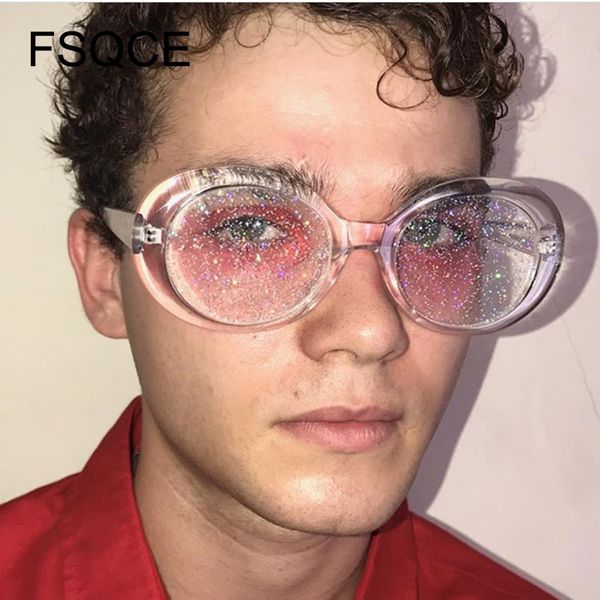 

sunglasses women oval sun glasses glitter lenses eyewear candy colorful classic transparent frame sunglasses uv400 retro pink, White;black