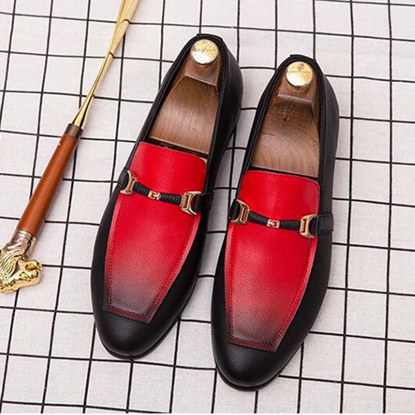 

brand fashion loafers driving lazy shoes men casual office formal shoes men slip on leather dress a51-70, Black