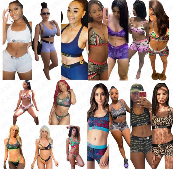 

16 color women designer swimsuit halter push up bra + shorts briefs 2 piece bikini set swimwear swimming bathing suit beachwear d7202, White