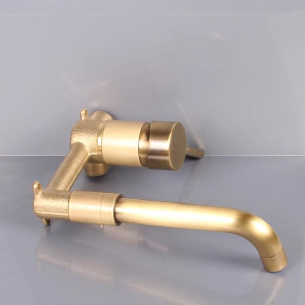 

full brass covertly loaded into wall cold and water faucet brass nordic wall bathroom washbasin basin faucet
