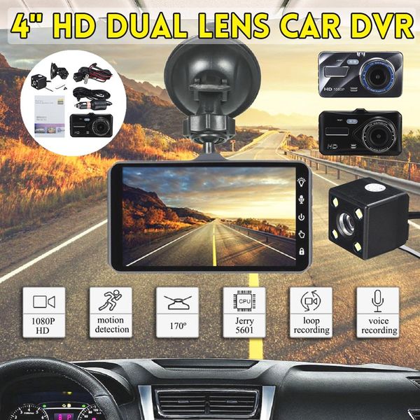 

renoster 4" smart car dvr camera recorder wifi 1080p mirror dash cam night vision car accessories g-sensor dashcam dual lens