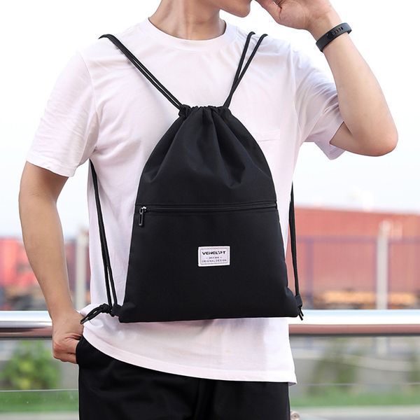

drawstring backpack bag waterproof zipper bundle rope travel sport backpack school bags mochila saco con cremallera #y2