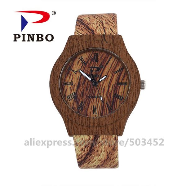 

100pcs/lot wood mens watch round clock sport watches wholesale simple watches leather business watch, Slivery;brown
