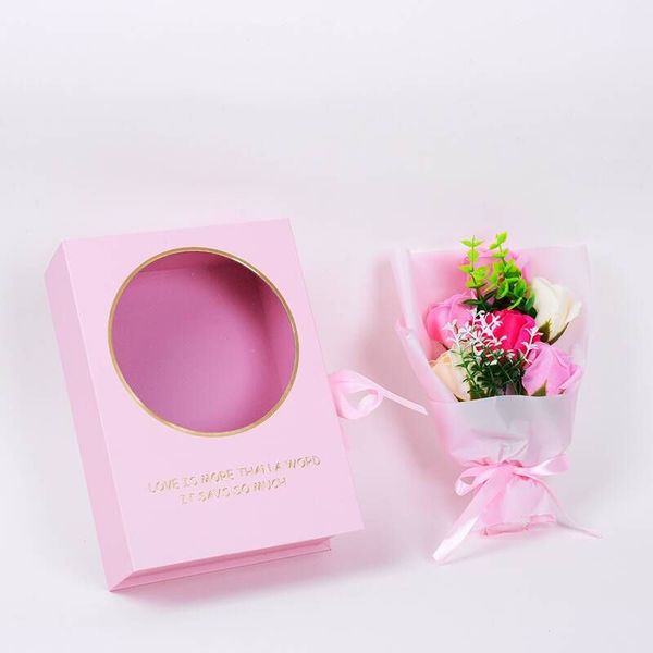 

eternal rose soap flower creative design valentine's day gift preserved rose flower soap bouquet gift box wedding party decor