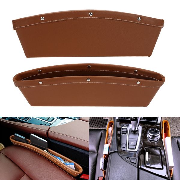 

1 pcs creative car storage box leather auto car seat gap pocket catcher organizer leak-proof storage box trunk bag container