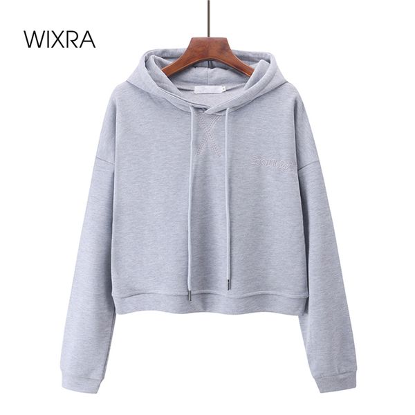 

women's hoodies & sweatshirts wixra basic solid women classic long sleeve autumn spring casual pullover, Black