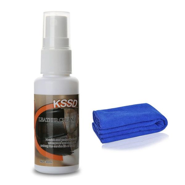 

30ml car leather care cleaner agent leather clothing shoes sofa universal cleaning disinfecting agent with towel