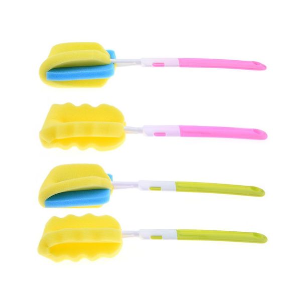 

4pcs Baby Bottle Brushes Set Sponge Plastic Glass Milk Water Cup Cleaner Nipple Pacifier Milk Feeder Cleaning Brushes Sets
