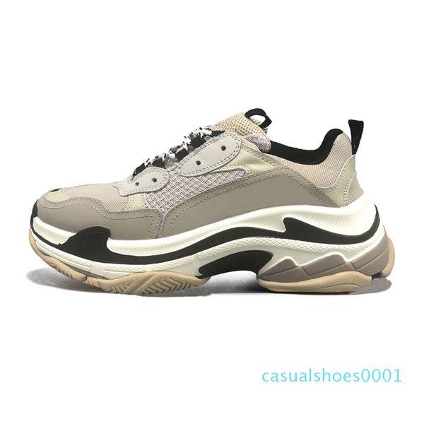 

2020 triple s men women fashion luxury designer platform sneakers black bred white grey purple vintage mens trainer casual sports shoe c01