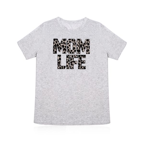 

vogue women short sleeve hararuku mama t-shirt femme ulzzang gray leopard printed mom life tshirt vintage tee clothes, White