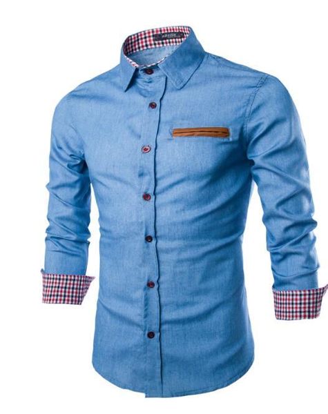 

2019 мужские новые бестселлеры джинсовые рубашки мода тонкий длинный рукав цвет весна и осень мода завод прямых продаж, White;black