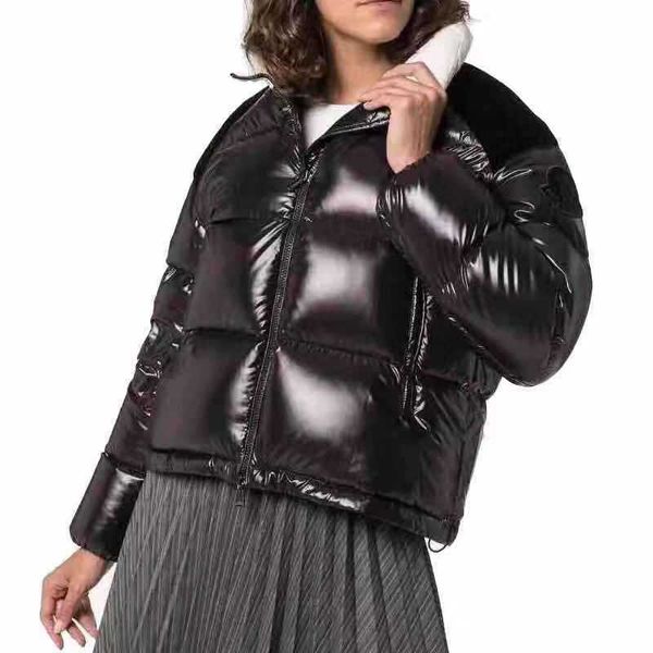 

new women's zipper coat letters turtleneck down jacket warm outwear, Black