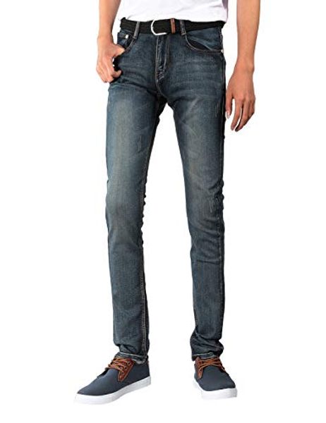

demon hunter men's blue skinny fit stretch jeans s8l28