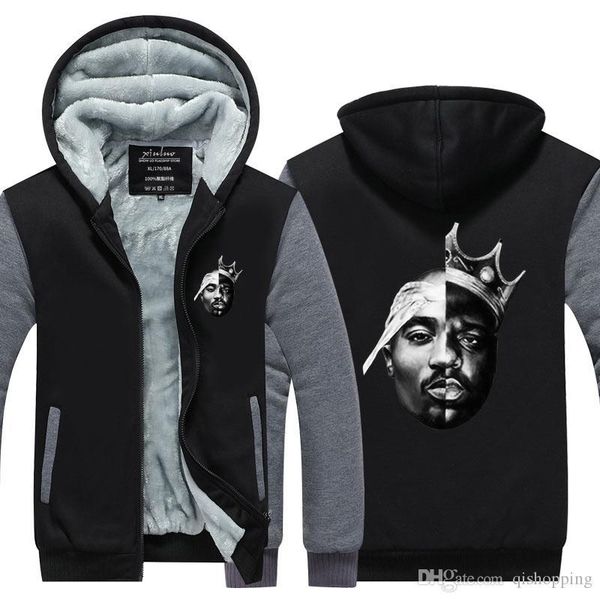 

notorious hoodies thicken cotton hoodies sweatshirt zipper jacket men women hoody streetwear sport coat us eu size, Blue;black