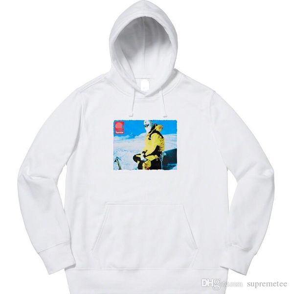 

18fw skiing p fleece hoodie hip hop skateboard autumn winter sport casual hoodie, Black