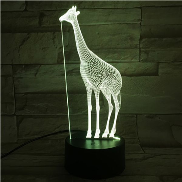 

giraffe night lamp 3d illusion 7 color changing decorative light child kid girl gift animal giraffe desk led night light bedside