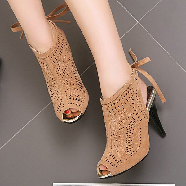 

flock faux leather women round toe stiletto heel fashion weding women sandals 2020 summer black. apricot. gray 34-43