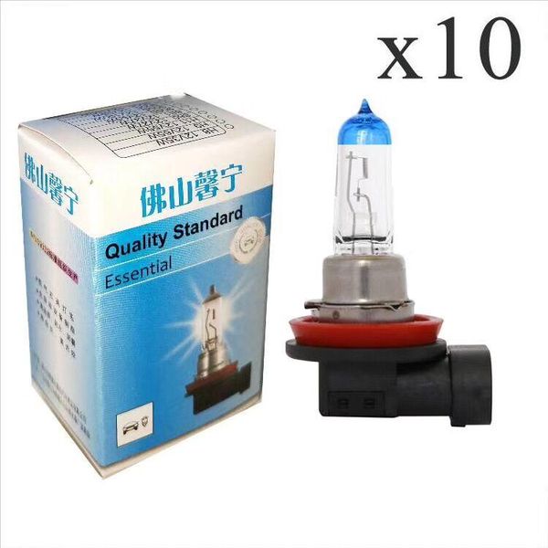 

10pcs h11 12v 55w 2400lm 4300-5000k auto halogen headlight source super white xenon headlights lamp light tungsten lamp